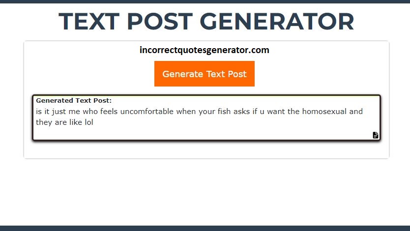 Character Text Post Generator